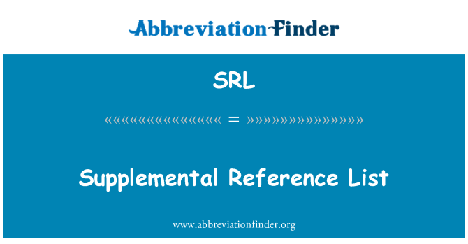 SRL: Lista ta ' referenza supplementari