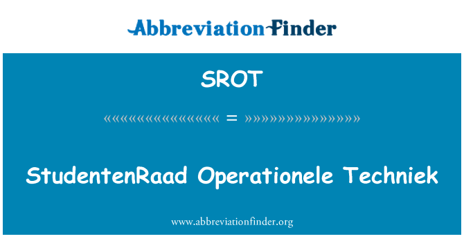 SROT: سٹودانٹینراد اوپراشنیلی ٹیکنیک