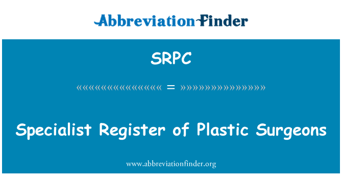 SRPC: Specialist Register of Plastic Surgeons