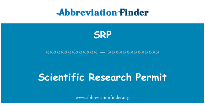 SRP: Permis de cercetare ştiinţifică