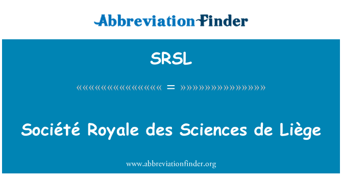 SRSL: Société Royale des Sciences de Liège