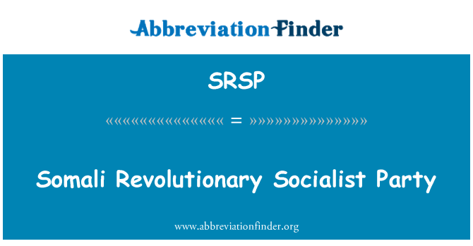 SRSP: Parti Sosialis revolusioner Somalia