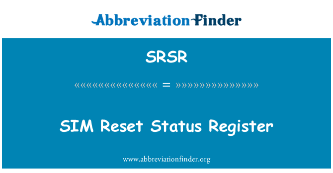 SRSR: SIM visszaállítása állapot nyilvántartás