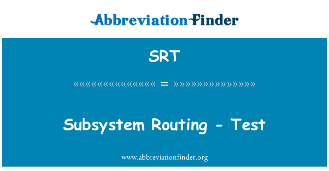 SRT: Podsistem usmerjanje - Test
