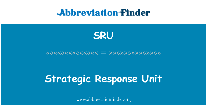 SRU: Unità di risposta strategica