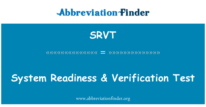 SRVT: Preparación del sistema & prueba de verificación