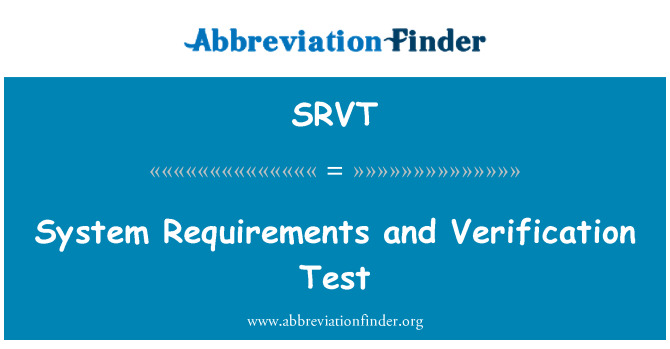 SRVT: Requisits del sistema i prova de verificació
