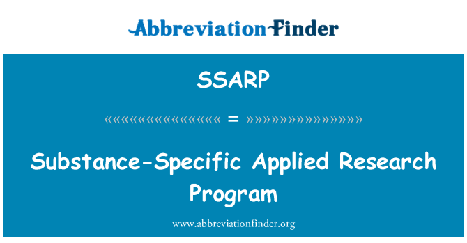 SSARP: Substance-Specific Applied Research Program