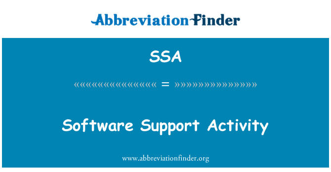 SSA: Software Support aktivitet