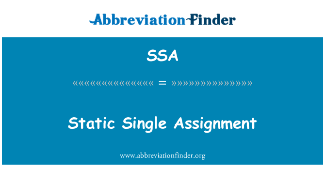 SSA: Assignment waħda statika