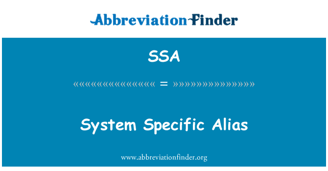 SSA: Alias specifico sistema