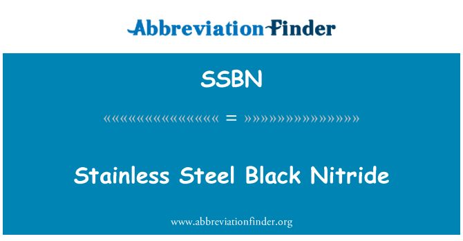 SSBN: Nitruro nero in acciaio inox