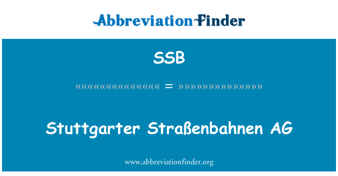 SSB: Stuttgarter Straßenbahnen AG