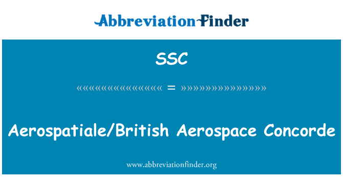 SSC: Aerospatiale/British Aerospace Concorde