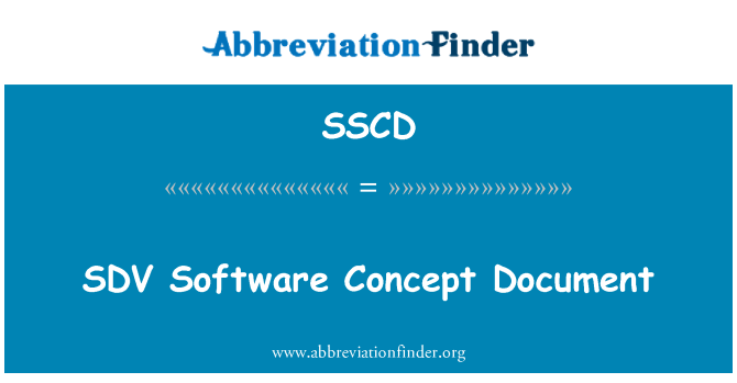 SSCD: SDV софтуер концепция документ
