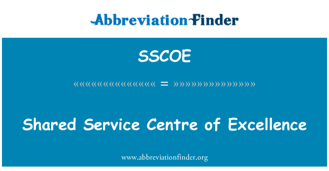 SSCOE: Shared Servicecenter of Excellence