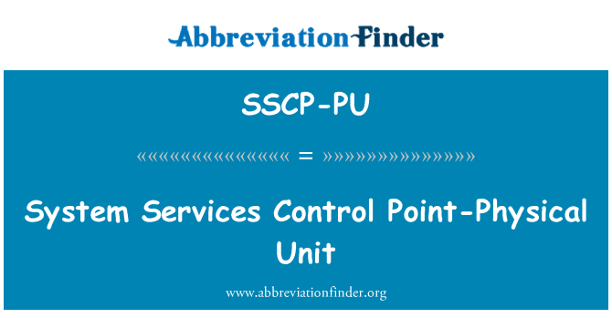 SSCP-PU: Sustav usluge Control Point-fizikalna jedinica