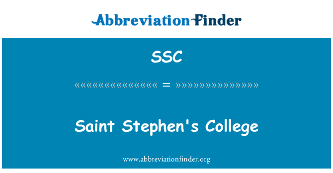 SSC: Saint Stephen College