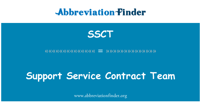 SSCT: Service Contract Team te ondersteunen