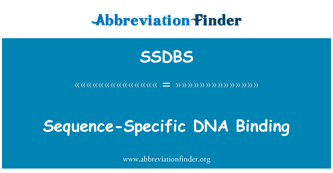 SSDBS: Sequenz-spezifische DNA-Bindung