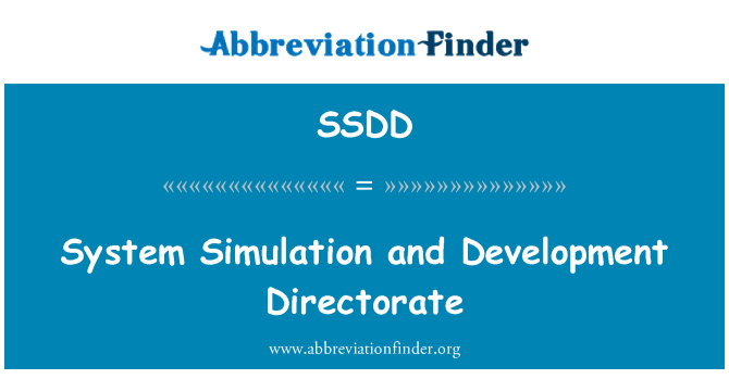 SSDD: सिस्टम अनुकार और विकास निदेशालय
