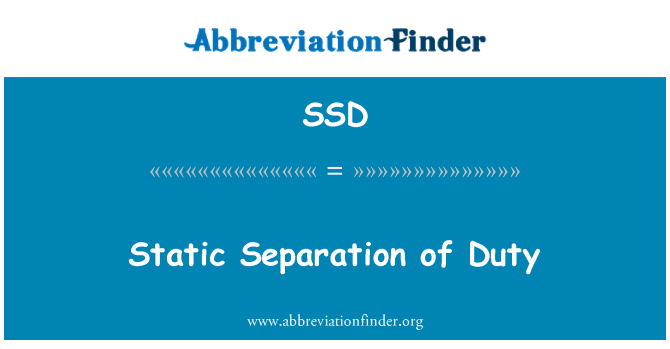 SSD: Static Separation of Duty
