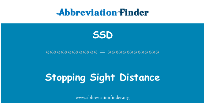 SSD: Ustavljanje pogled razdalja
