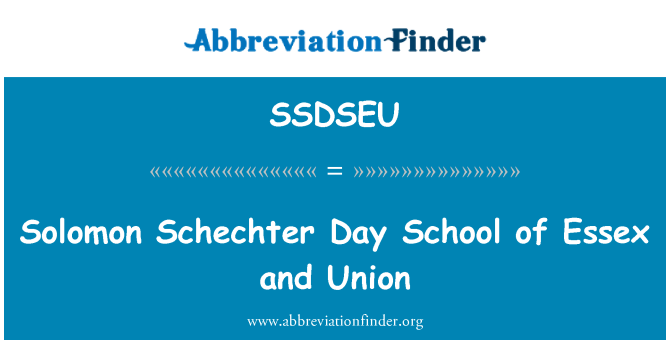 SSDSEU: Solomon Schechter Tag Schule von Essex und Union