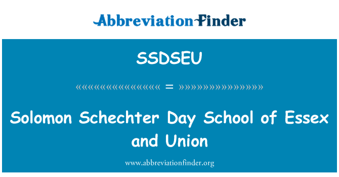 SSDSEU: Solomon Schechter Day School of Essex and Union