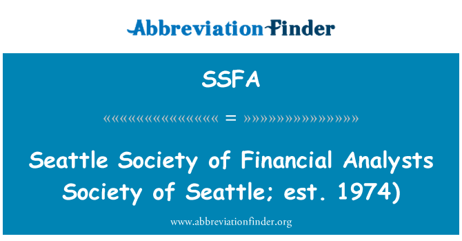 SSFA: Seattle sosyete sosyete finansye yo de Seattle, en 1974)