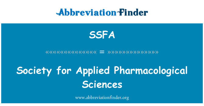 SSFA: Sosyete a pou aplike Pharmacologique syans yo