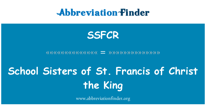 SSFCR: Σχολείο αδελφές του Αγίου Francis του Χριστού ο βασιλιάς