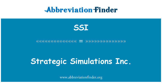 SSI: Strategic Simulations Inc.