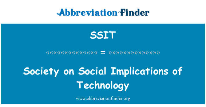 SSIT: Società sulle implicazioni sociali della tecnologia