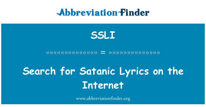 SSLI: Arama İnternet satanist şarkı sözleri