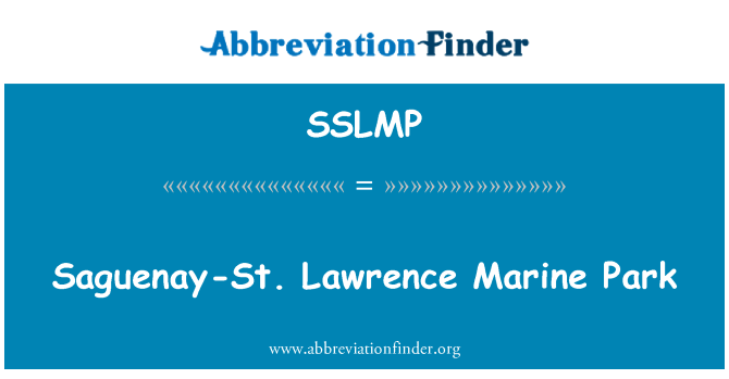 SSLMP: Saguenay-St. Lawrence Marine Park