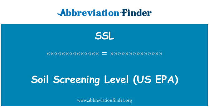 SSL: Bodem screenen niveau (US EPA)