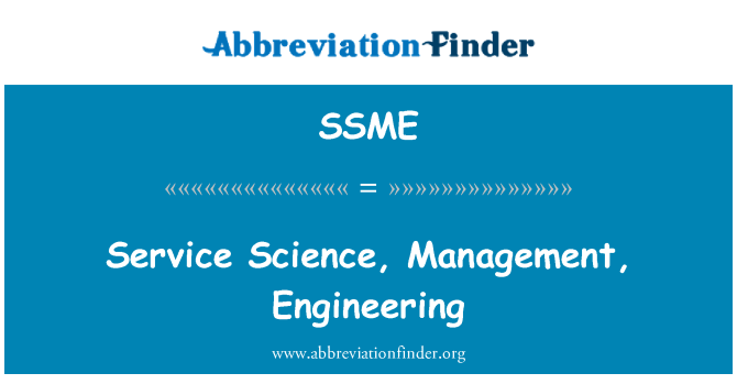 SSME: Service Science, Management, inženýrství