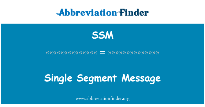 SSM: Singur Segment mesaj
