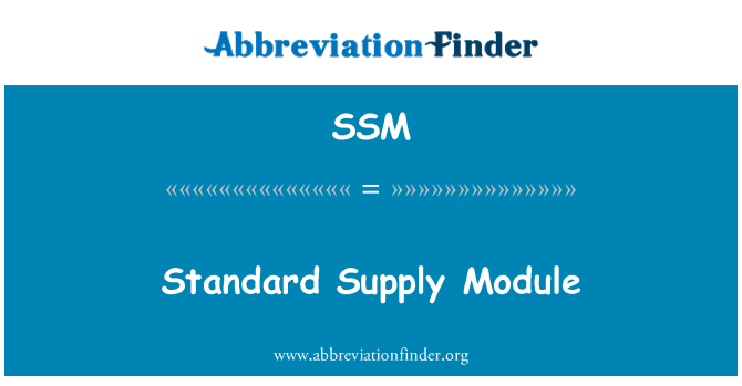 SSM: Standart besleme modülü
