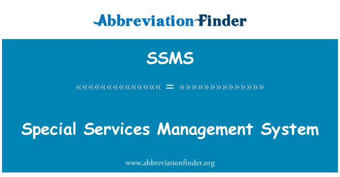 SSMS: Speciale diensten managementsysteem