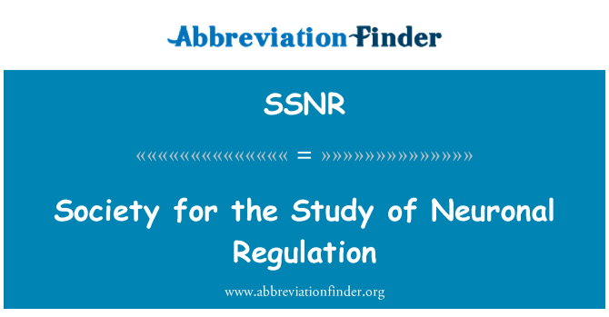 SSNR: Vereniging voor de studie van neuronale verordening