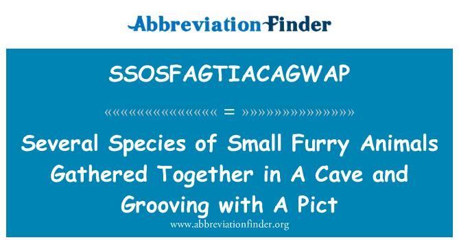 SSOSFAGTIACAGWAP: Plizyè Espèces de ti bèt Furry yo te rasanble ansanm nan yon Cave ak Grooving ak yon Pict