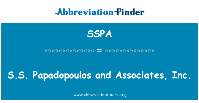 SSPA: S.S. Papadopoulos Et Associates, Inc.