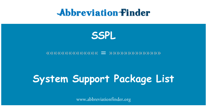 SSPL: Lista pakietu systemu wsparcia