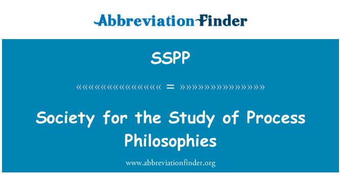 SSPP: Society for the Study of Process Philosophies