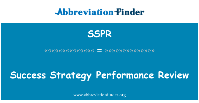 SSPR: Success Strategy Performance Review
