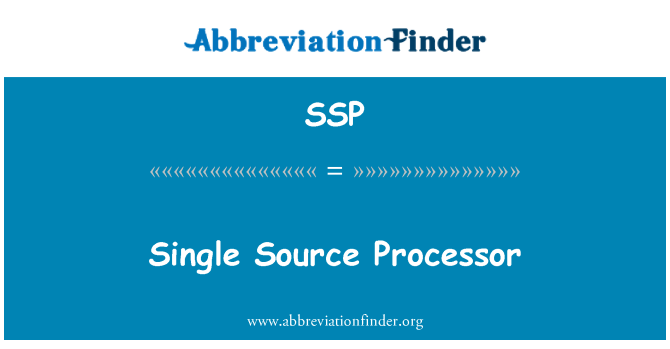 SSP: Enkelt prosessor