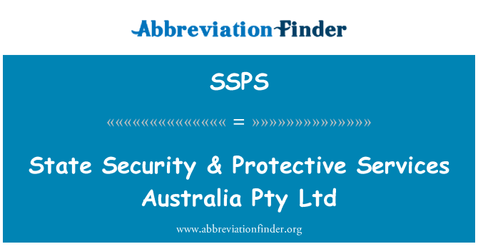 SSPS: State Security & Protective Services Australia Pty Ltd