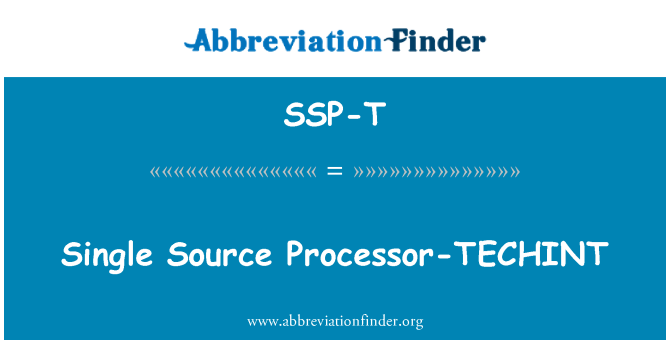 SSP-T: Enda källa Processor-TECHINT